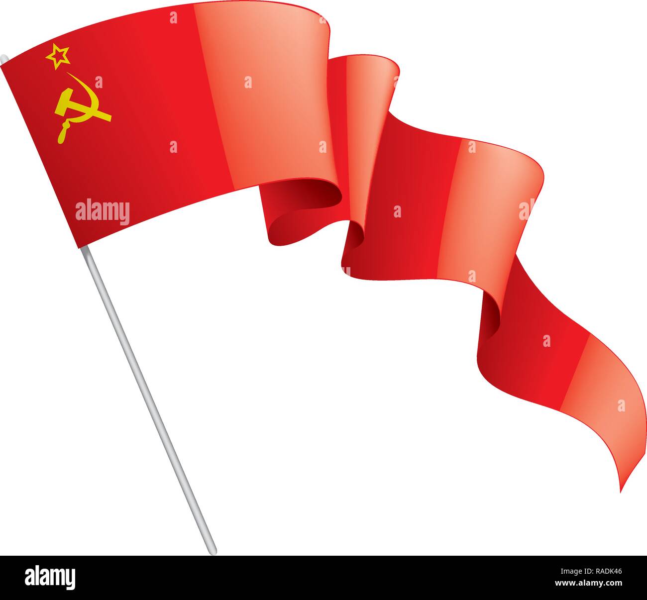 The red flag of the USSR. Vector illustration on white background Stock