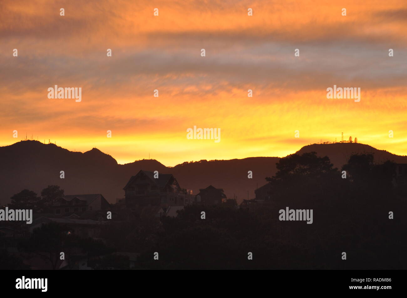 Communication and broadcasting equipment mounted on the summit of Mount Sto. Tomas in Tuba