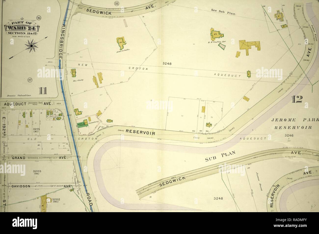 Double Page Plate No. 32, Part of Ward 24, Sections 11&12. Bounded by