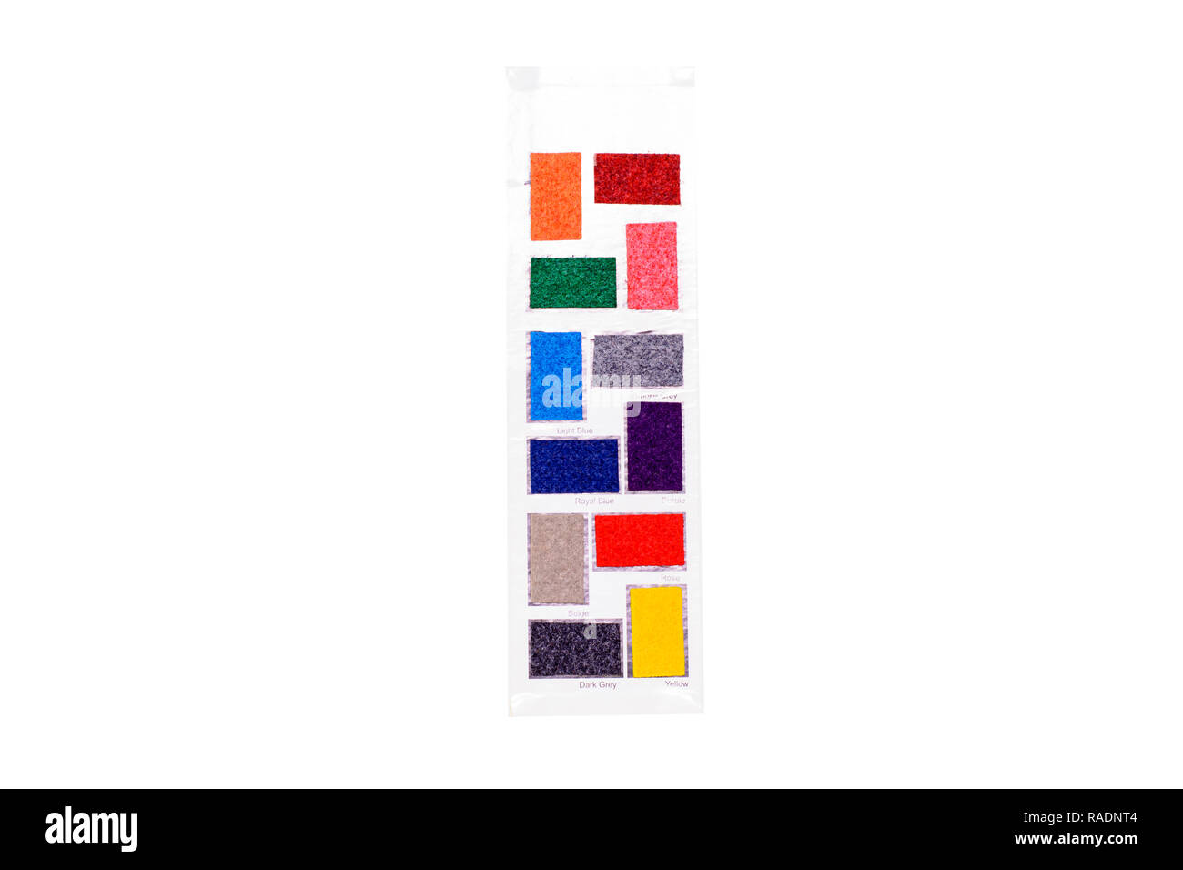 The carpet samples on a white background. Stock Photo