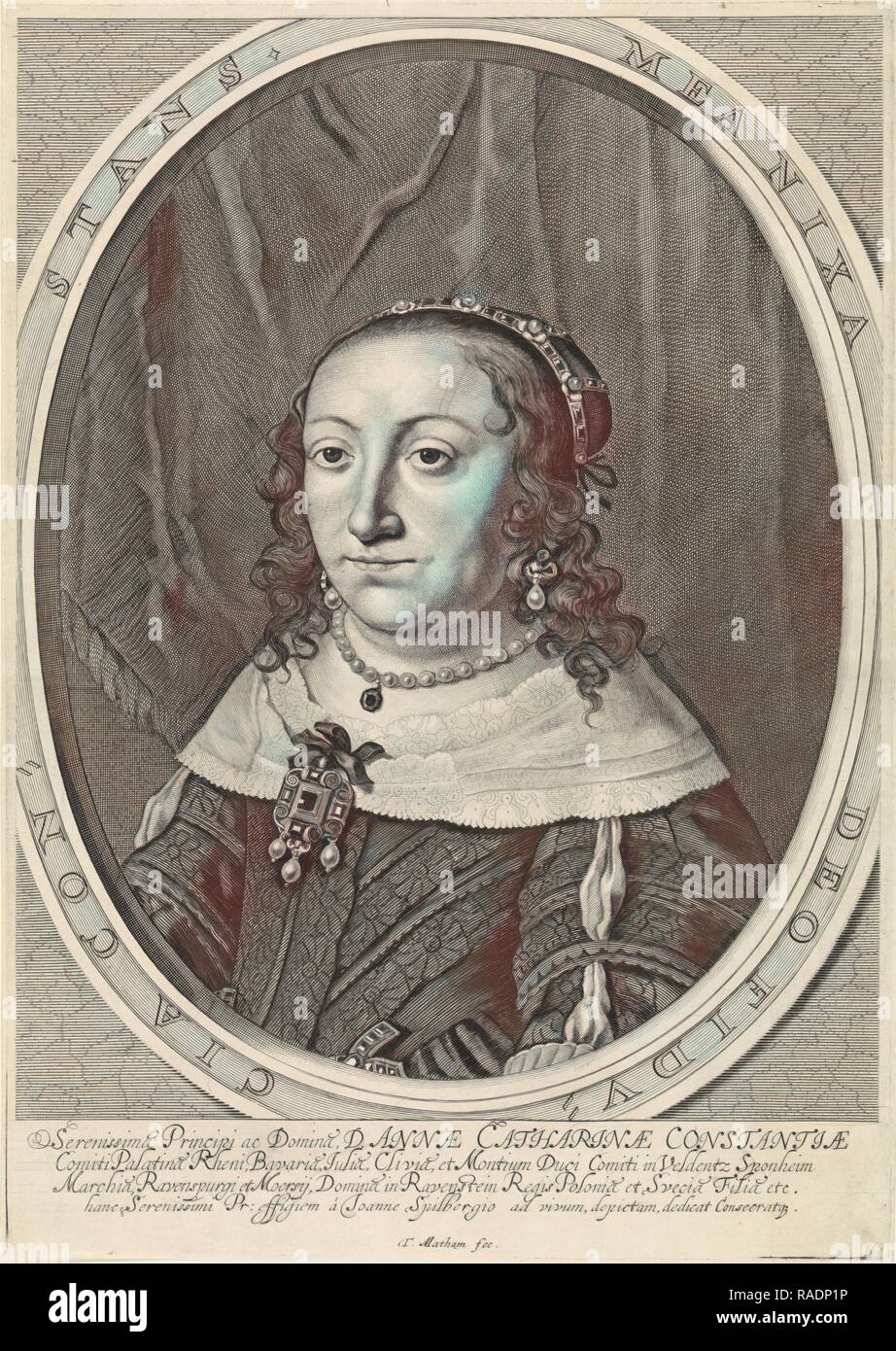 Portrait of Anna Catharina Constance, Countess Palatine of Palatinate-Neuburg, paltsgravin van Palts-Neuburg, Theodor reimagined Stock Photo