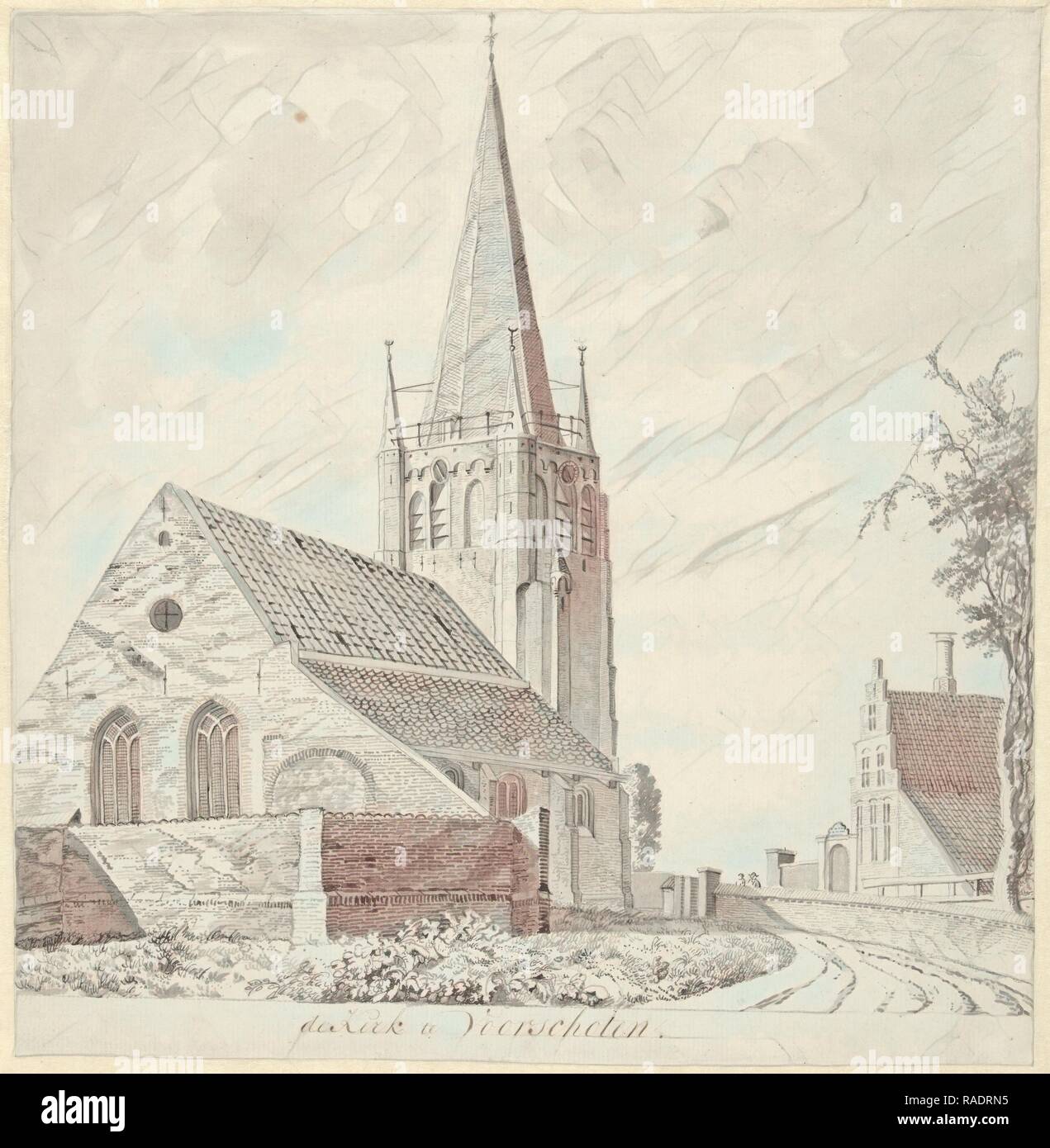 Church in Voorschoten The Netherlands, Hendrik Tavenier, 178. Reimagined by Gibon. Classic art with a modern twist reimagined Stock Photo