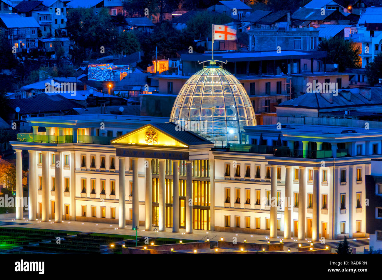 Presidential Palace at night, Tbilisi, Georgia Stock Photo