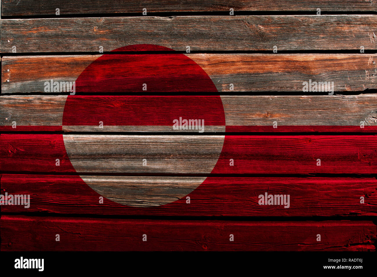 Flag of Greenland on wood wall background Stock Photo - Alamy