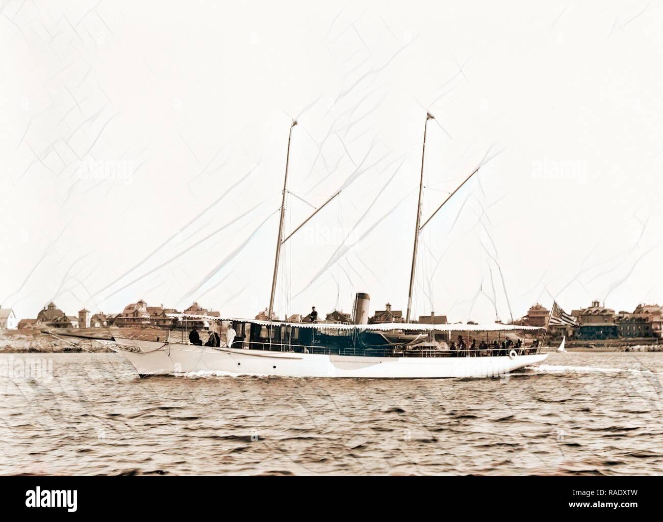 Melissa, Melissa (Steam yacht), Steam yachts, 188. Reimagined by Gibon.  Classic art with a modern twist reimagined Stock Photo - Alamy