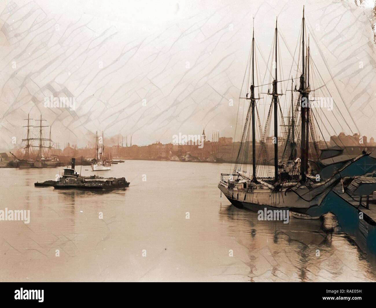 Georgia Savannah Steamship Docks & Railroad Station 1900-Historic Photo Print