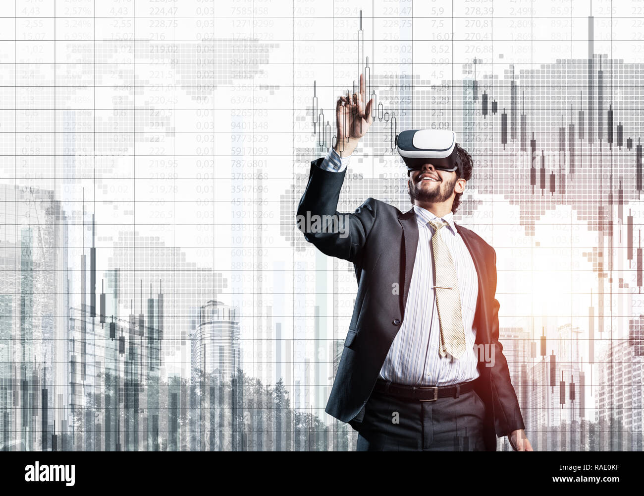 Experiencing virtual reality as new concept in technologies for Stock ...