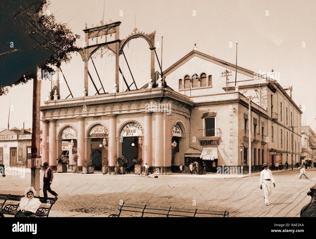 Teatro de Tacon, Habana, Jackson, William Henry, 1843-1942, Theaters, Cuba, Havana, 190. Reimagined by Gibon. Classic reimagined Stock Photo
