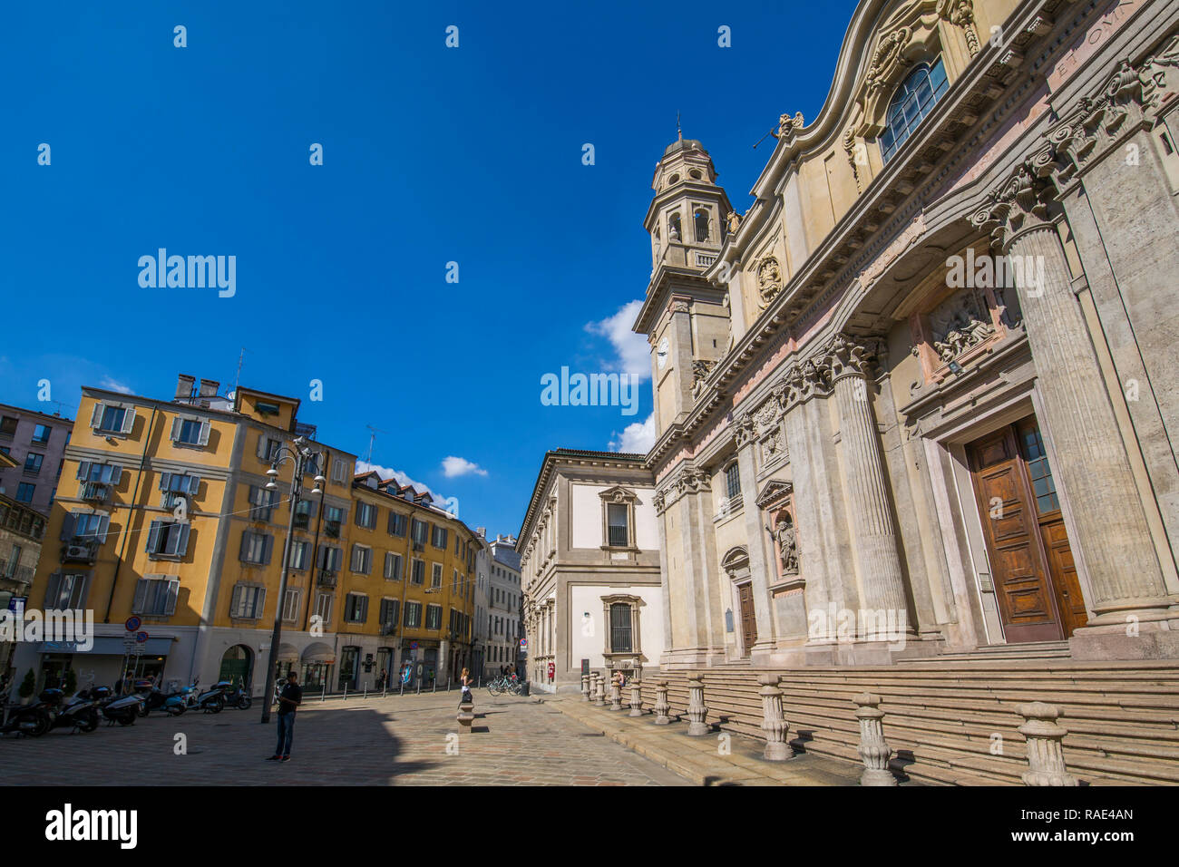 Church in Piazza Alessandro on a sunny day, Milan, Lombardy, Italy, Europe Stock Photo
