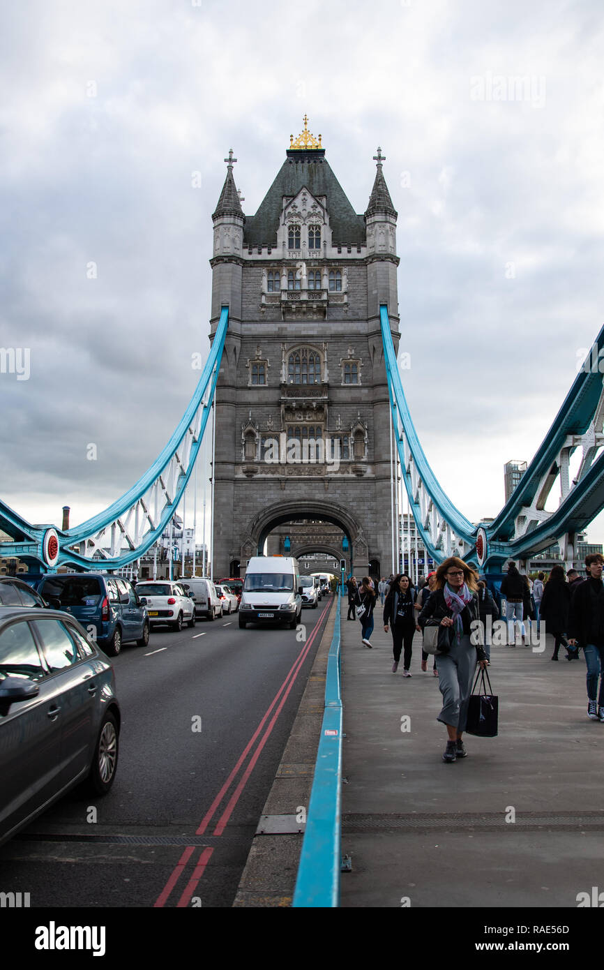 London, United Kingdom - October 18 2018: Tourists walking along the ...