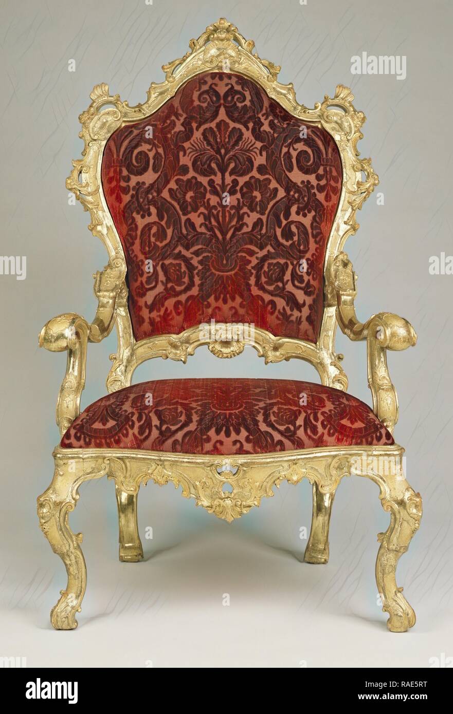 One armchair, Venice, Italy, about 1730 1740, Carved, gessoed