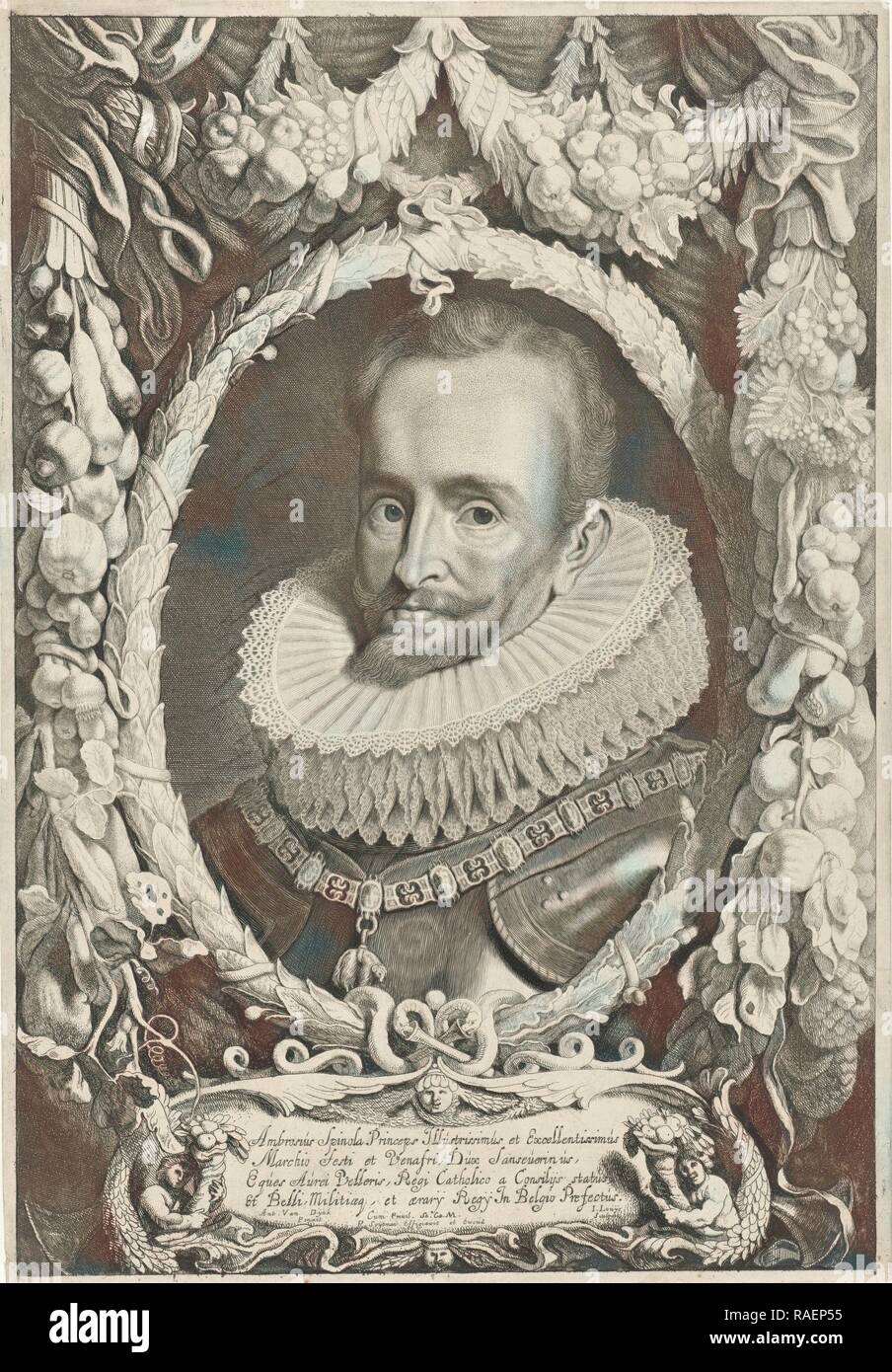 Portrait of Ambrogio Spinola, Jacob Louys, Pieter Claesz. Soutman, Ferdinand III (German Emperor. Reimagined Stock Photo