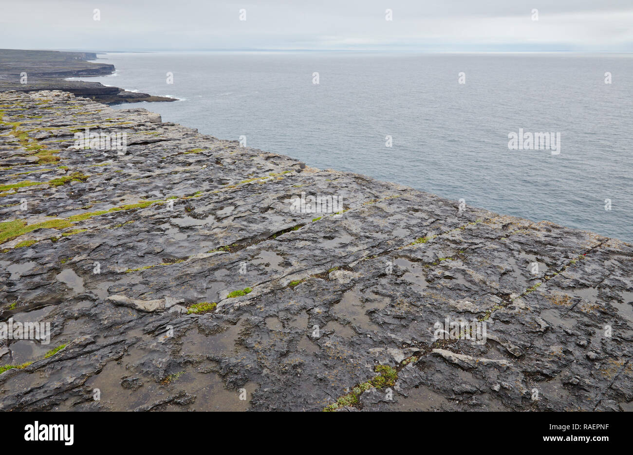 Cliffs near Dún Aonghasa on the Aran island Inishmore Stock Photo