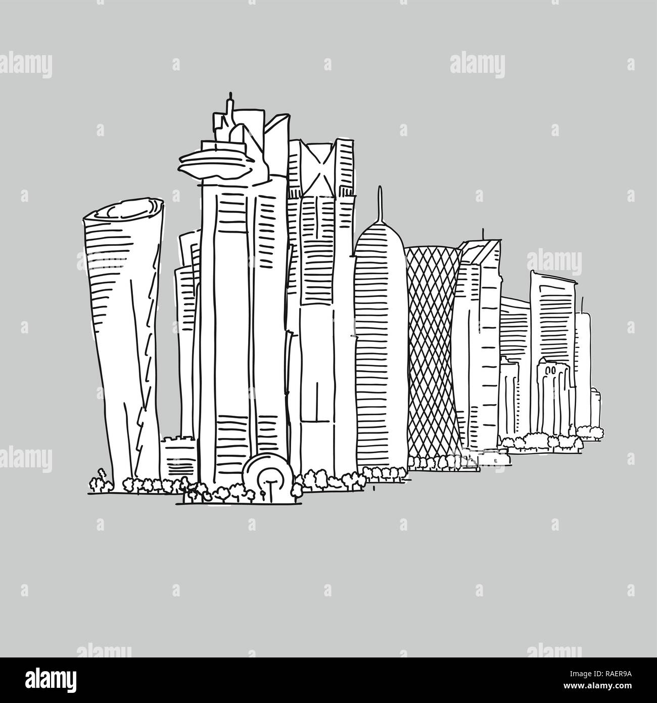 Qatar outline hires stock photography and images Alamy