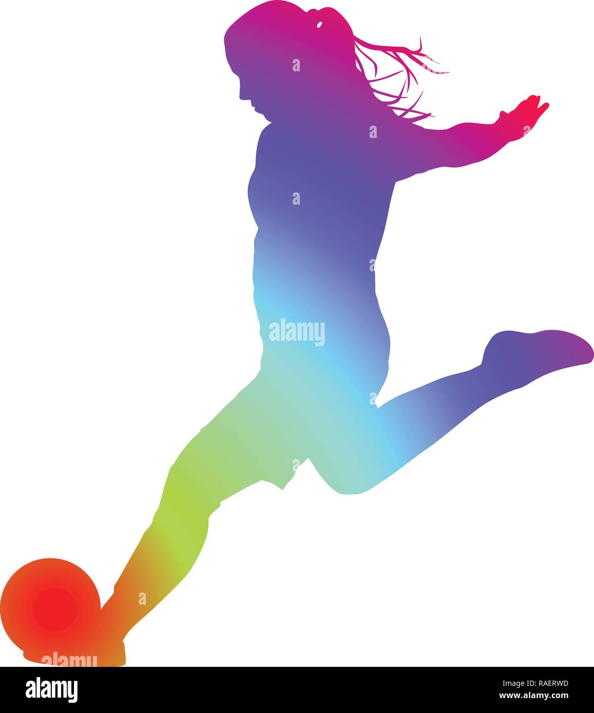 soccer women silhouette. girl player Stock Vector Image & Art Alamy