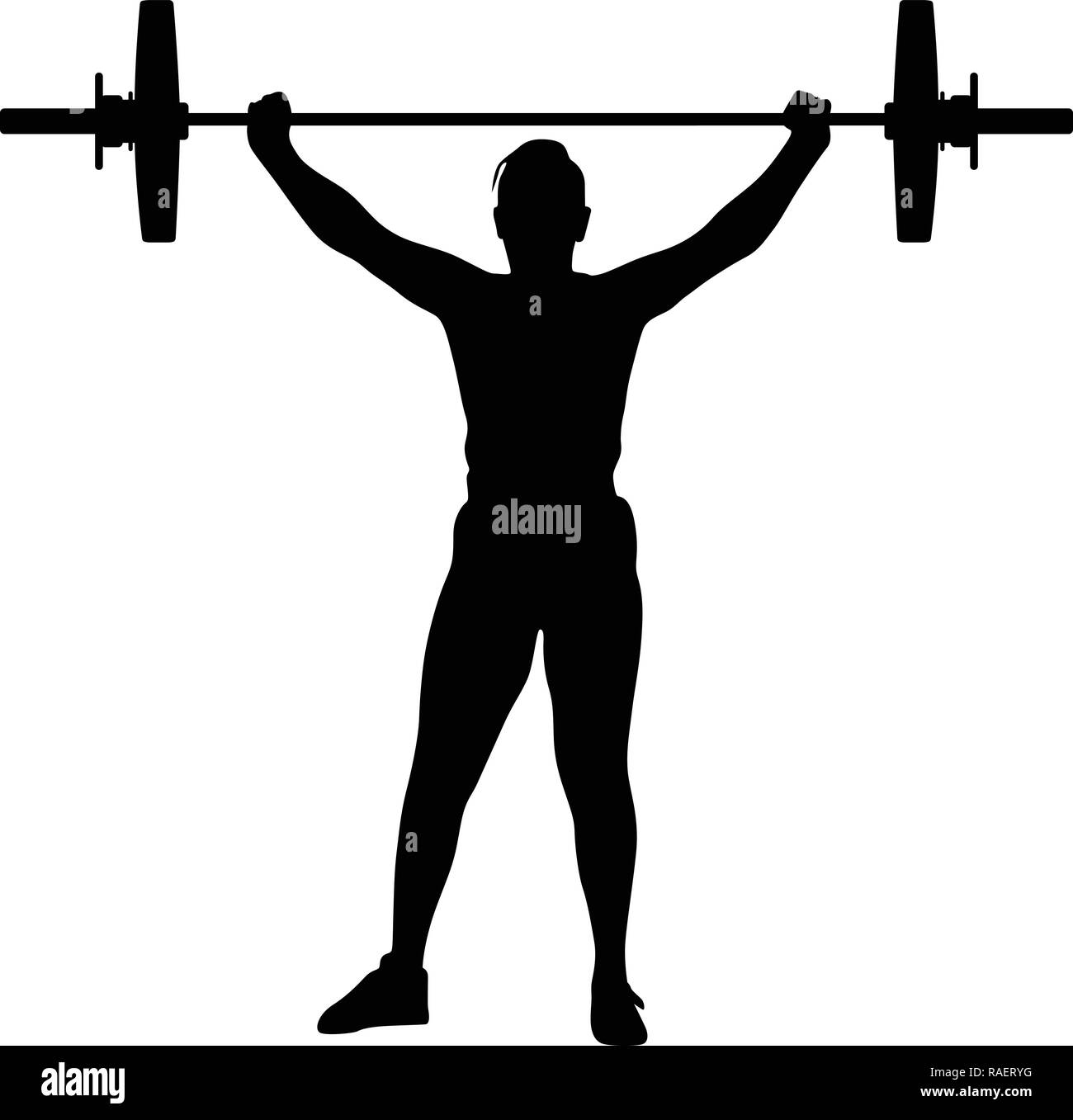 weight lifting girl silhouette Stock Vector Image & Art Alamy