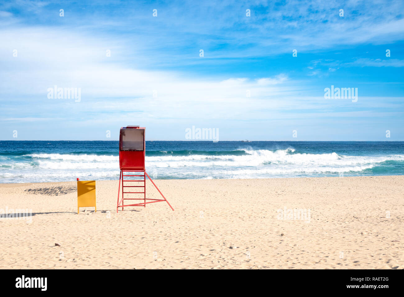 Sand beach and blue sky. Gangwon-do Beach, Republic of Korea. Stock Photo