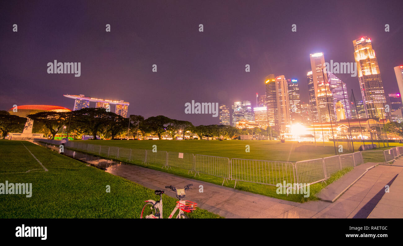 The padang at Singapore Cricket Club, Singapore Stock Photo