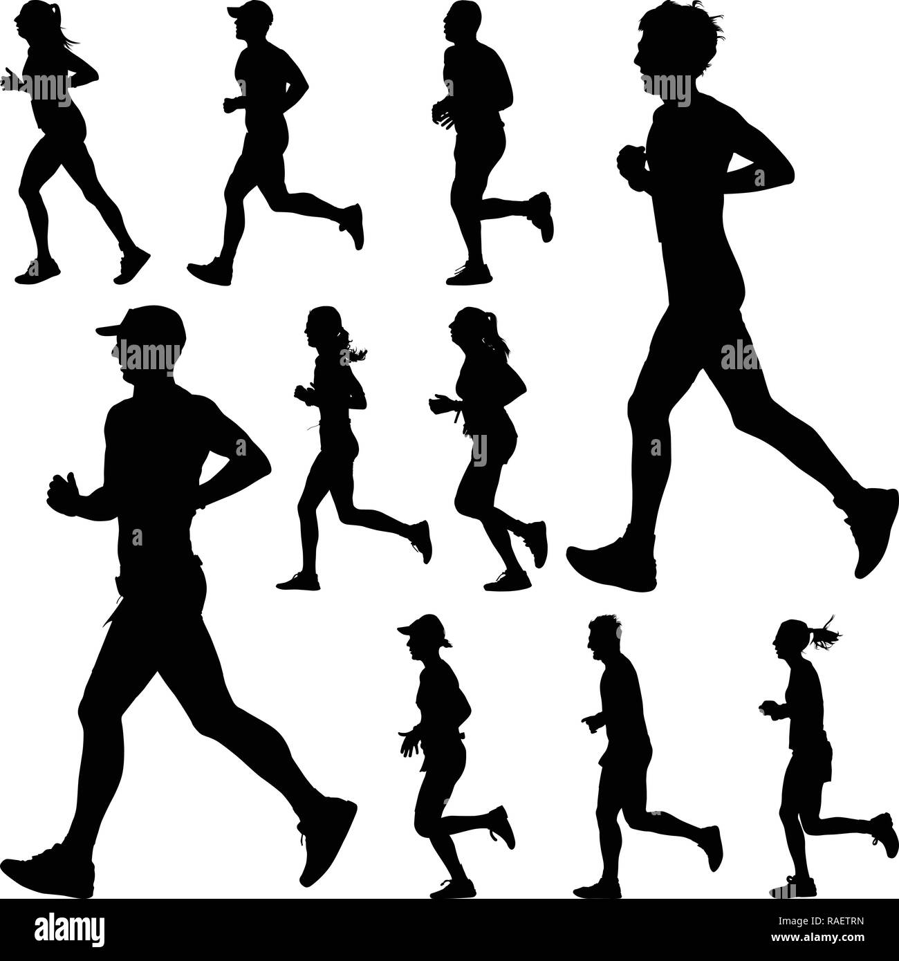 Group of runners Black and White Stock Photos & Images - Alamy