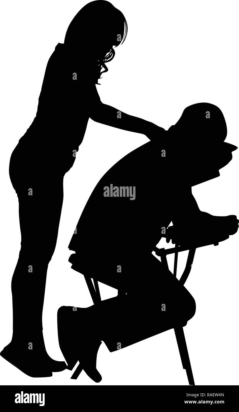 massage on a chair Stock Vector