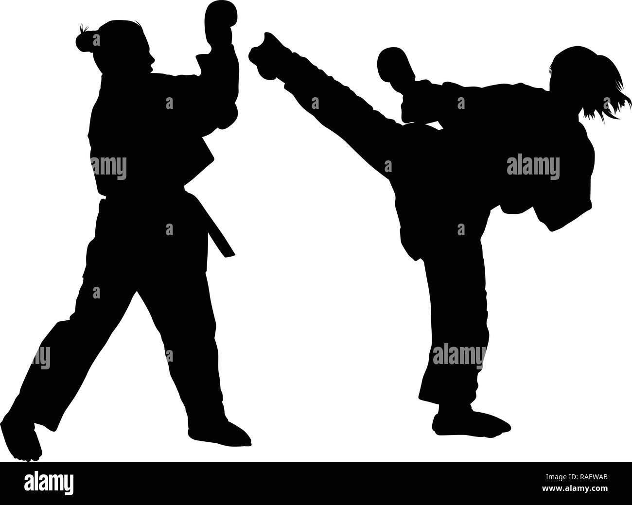 karate girl silhouette Stock Vector Image & Art Alamy
