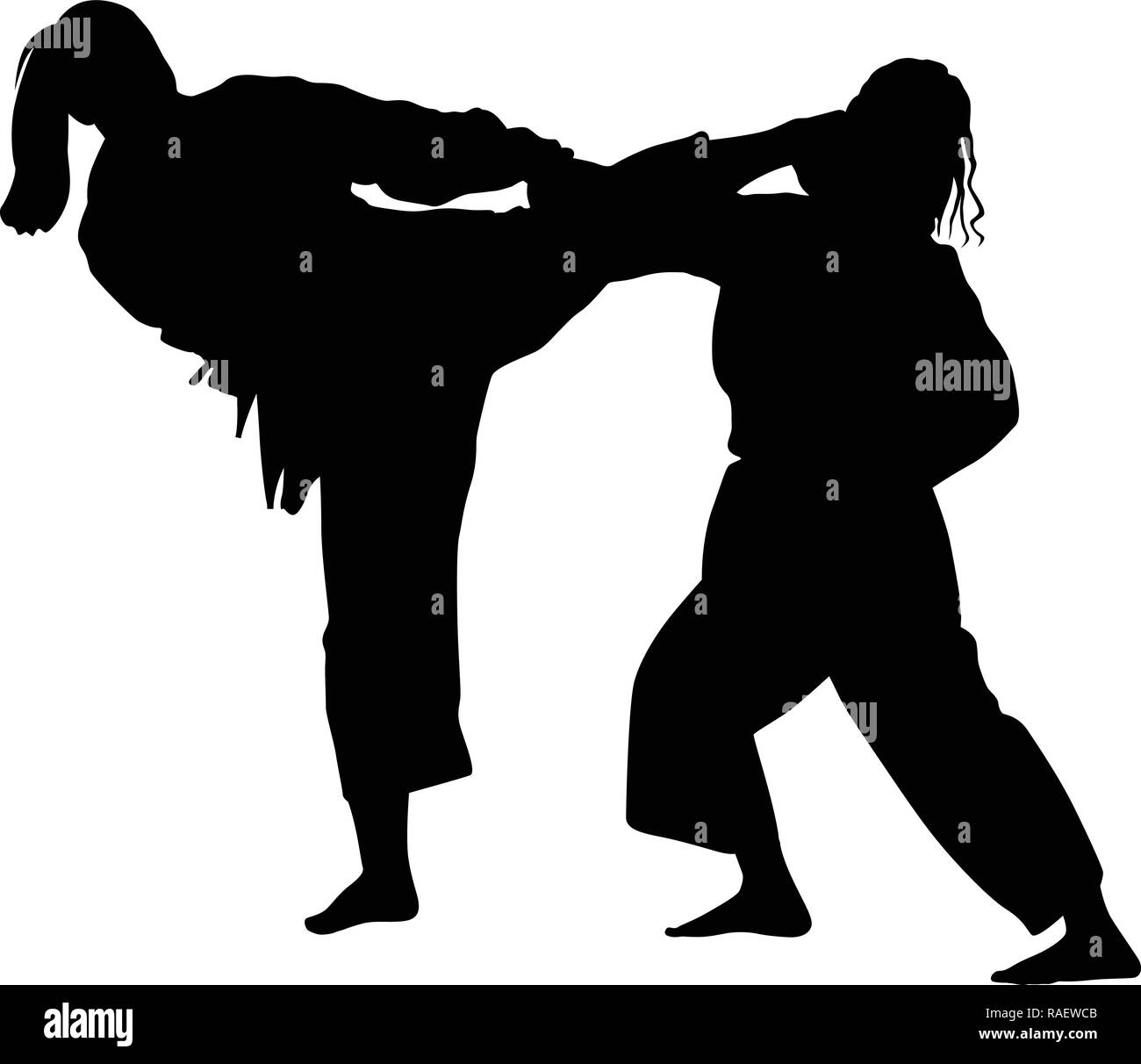 woman practice judo martial art Stock Vector