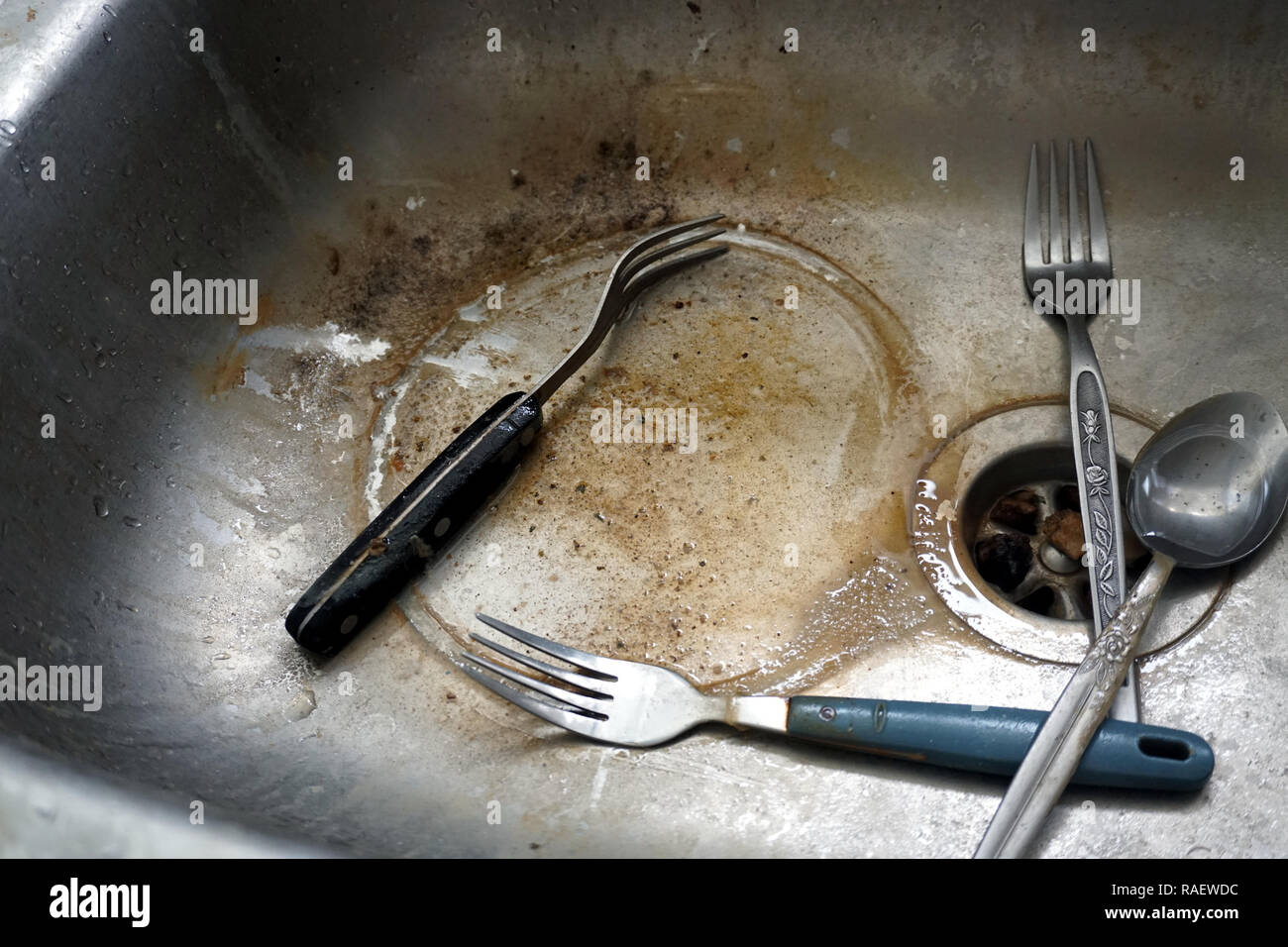 disgusting kitchen sink Stock Photo