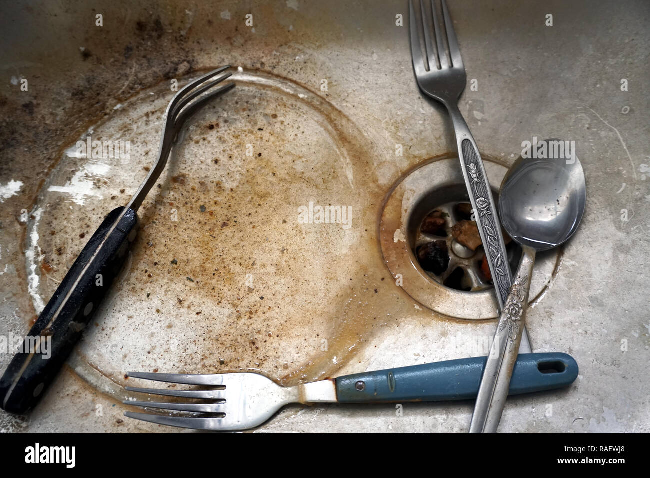 disgusting kitchen sink Stock Photo