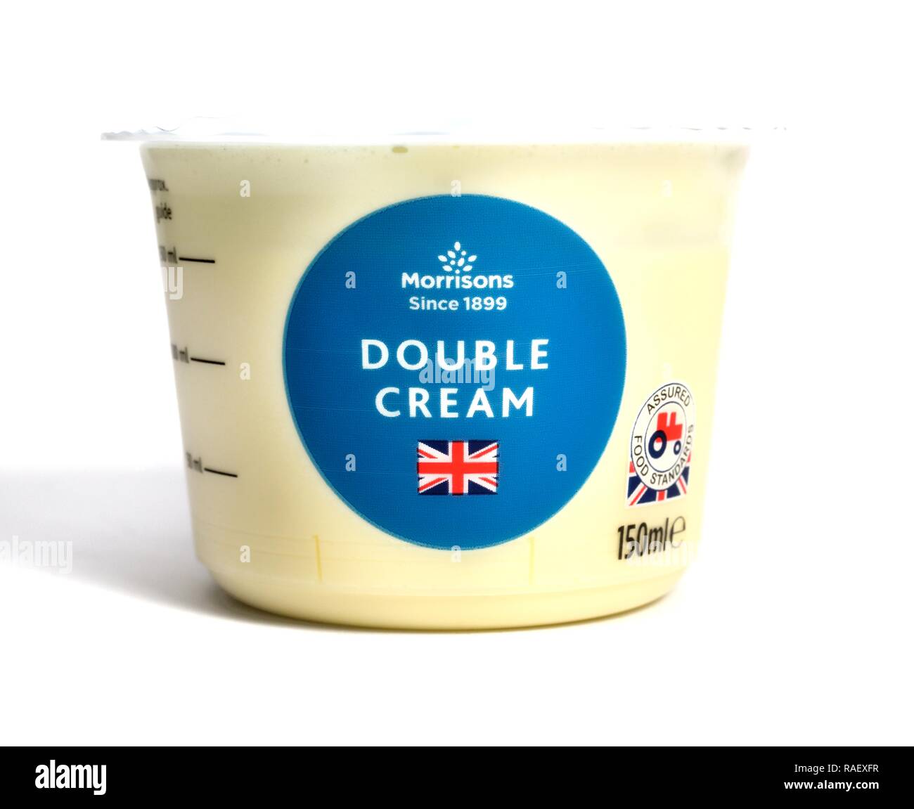 Morrisons Double Cream 150ml tub Stock Photo