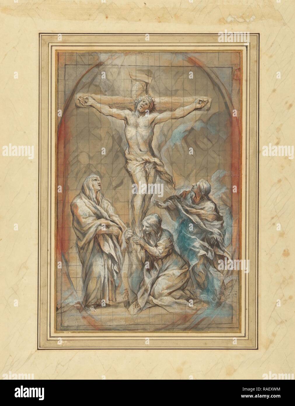 Christ on the Cross with the Virgin Mary, Mary Magdalene, and Saint ...
