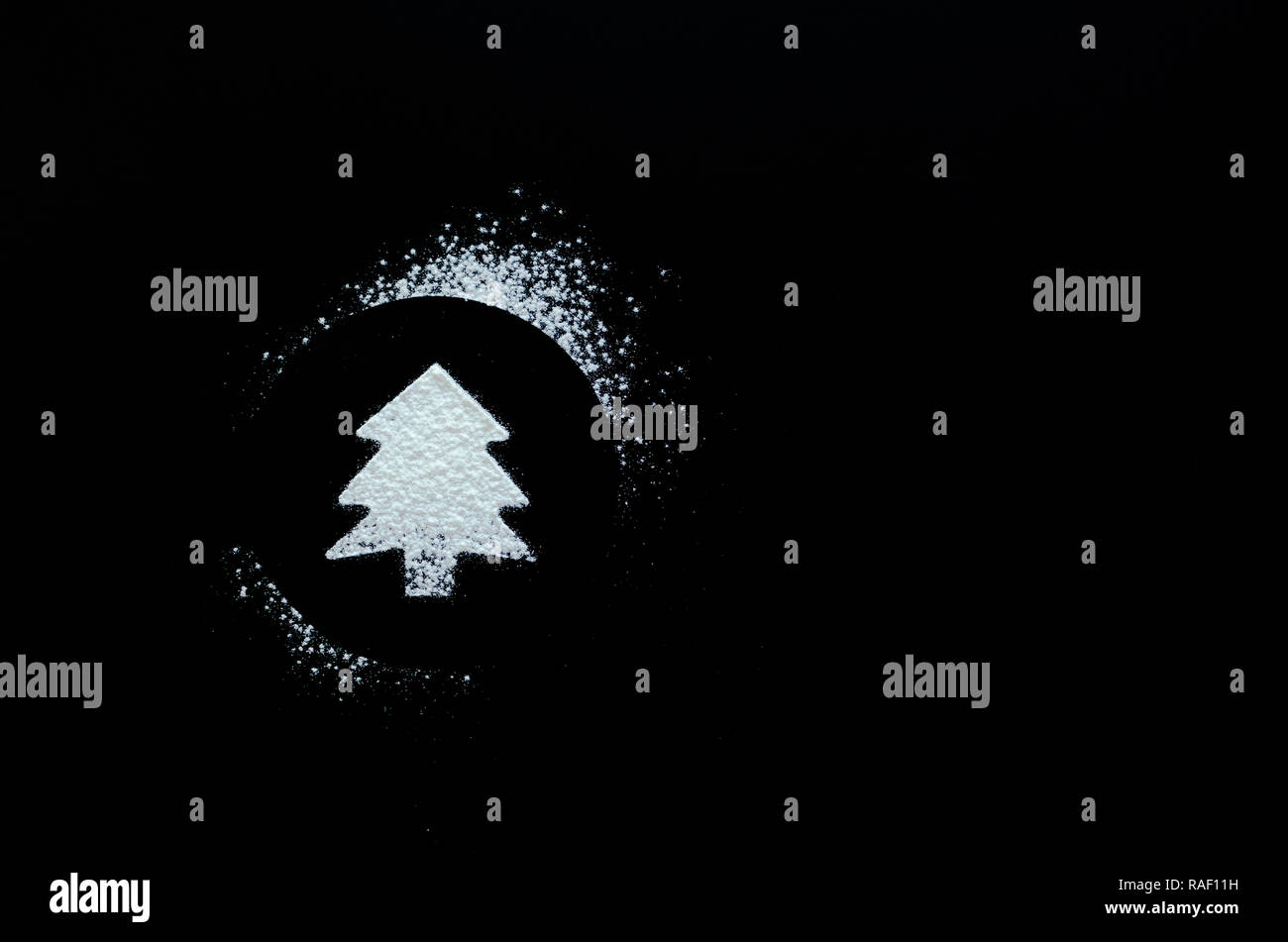 Christmas tree symbol on blackboard with place for text. fir tree ...