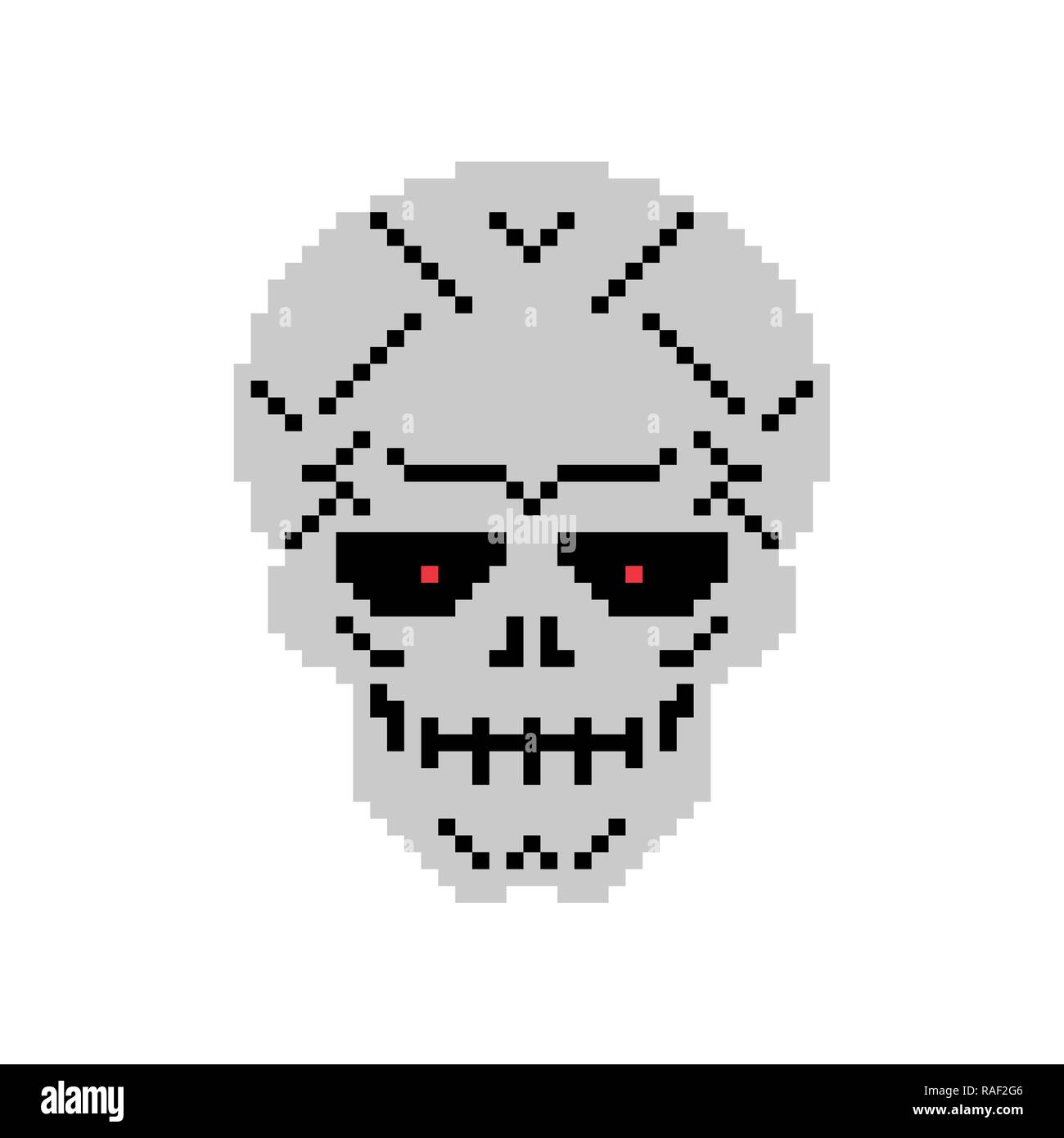 Pixel skull Black and White Stock Photos & Images - Alamy