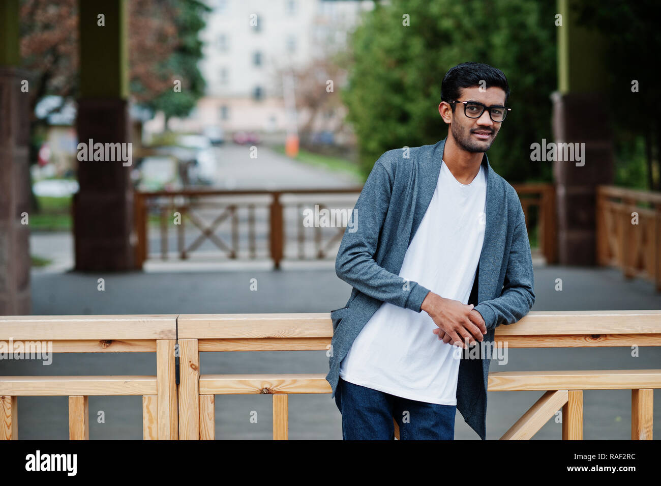 Stylish Indian Man At Glasses Wear Casual Posed Outdoor Stock Photo Alamy https www alamy com stylish indian man at glasses wear casual posed outdoor image230212848 html