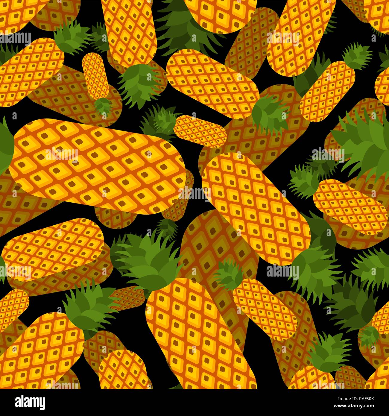 Pineapple pattern seamless. ananas ornament. exotic tropical fruit ...