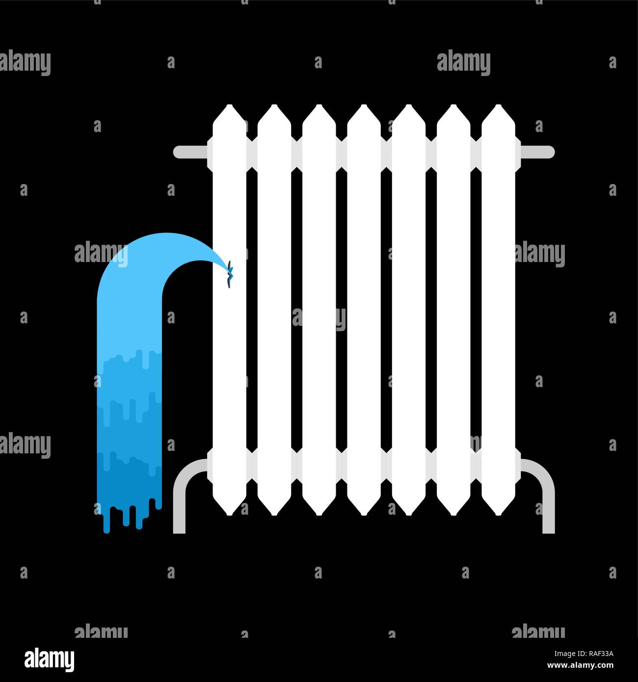 Radiator water leakage. water leak. Broken radiator Stock Vector Image ...