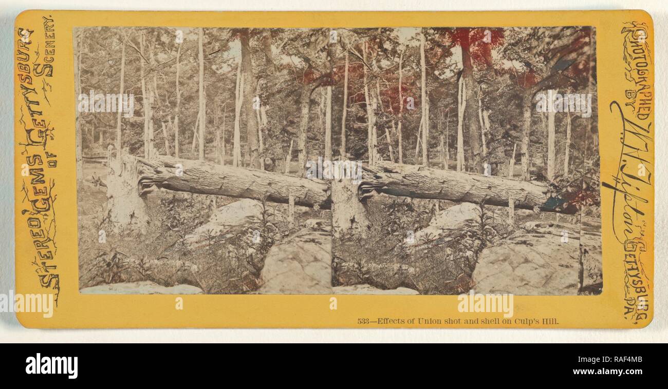 Effects of Union shot and shell on Culp's Hill, William H. Tipton ...