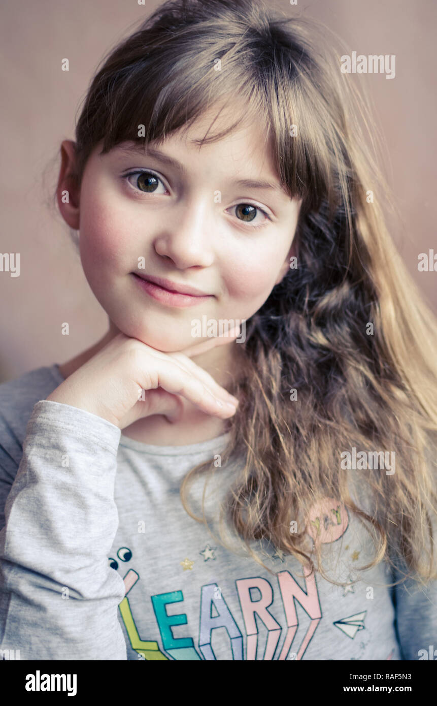 Portrait Of Little Pretty Girl With Cute Smile Beautiful Girl