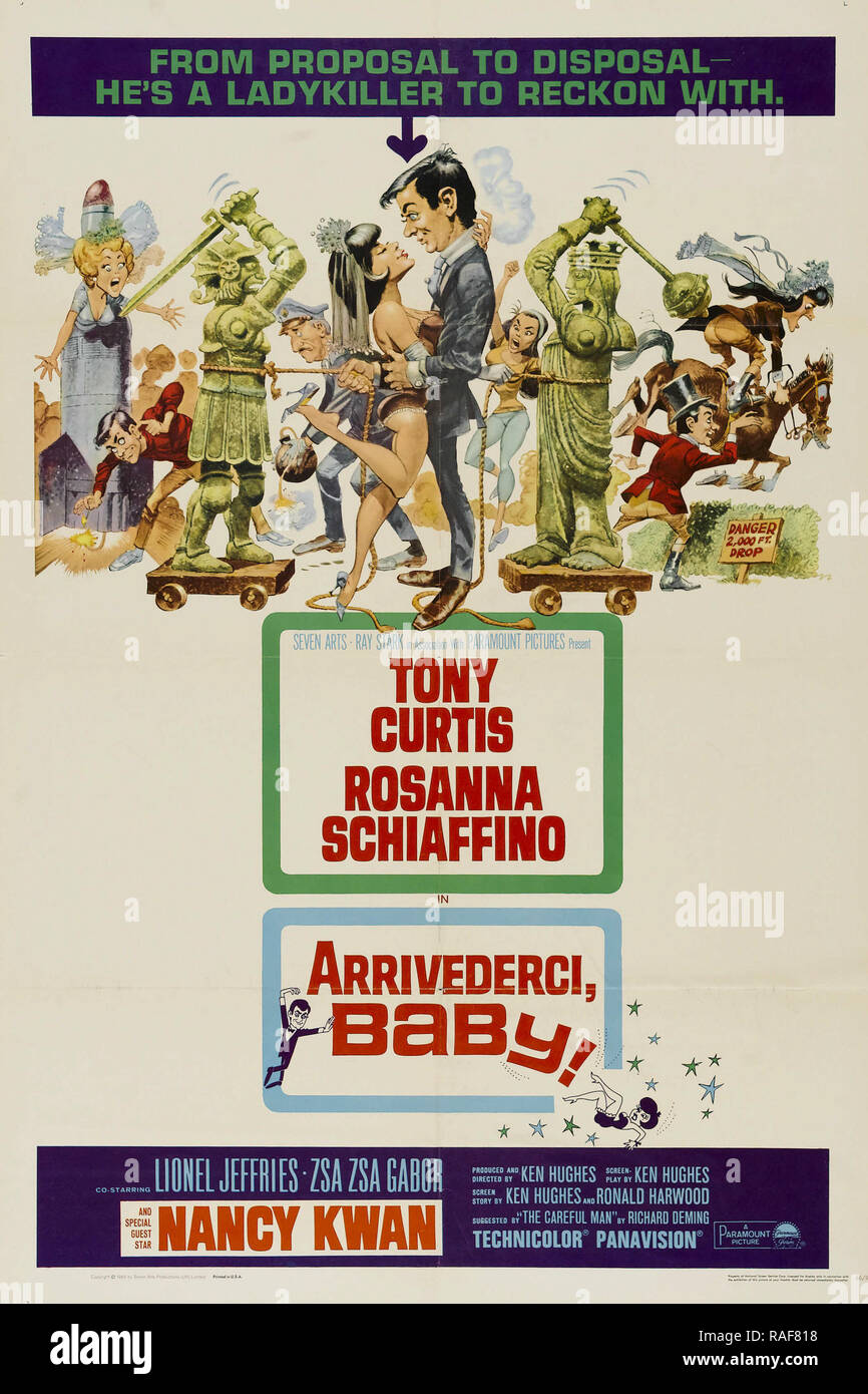 Arrivederci, Baby! (Paramount, 1966), Poster  Tony Curtis, Rosanna Schiaffino  File Reference # 33636 800THA Stock Photo