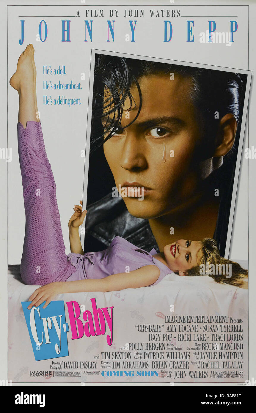 Cry-Baby (Universal, 1990), Poster  Johnny Depp, Ricki Lake  File Reference # 33636 807THA Stock Photo