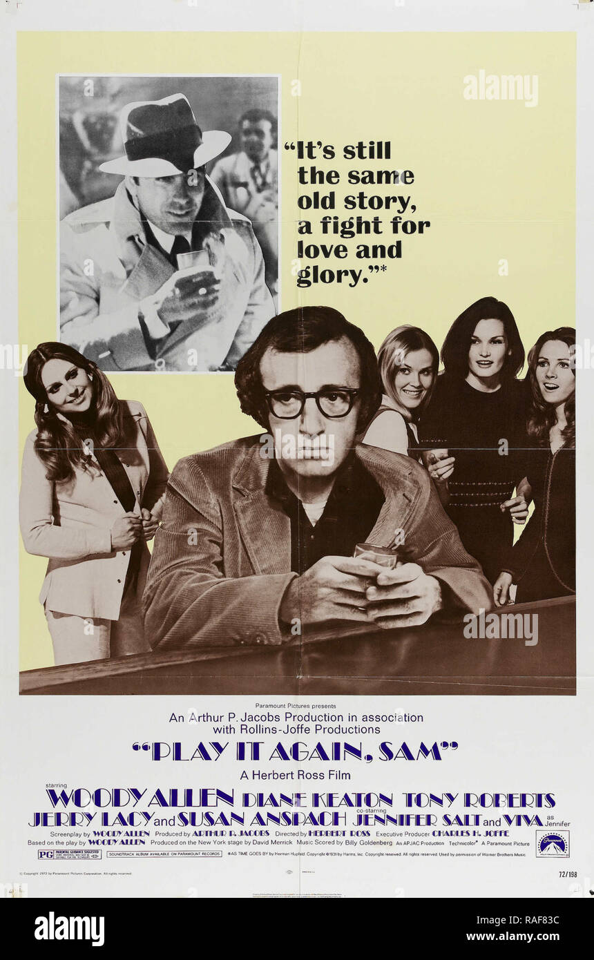 Play it Again, Sam (Paramount, 1972), Poster  Woody Allen, Diane Keaton, Tony Roberts  File Reference # 33636 836THA Stock Photo