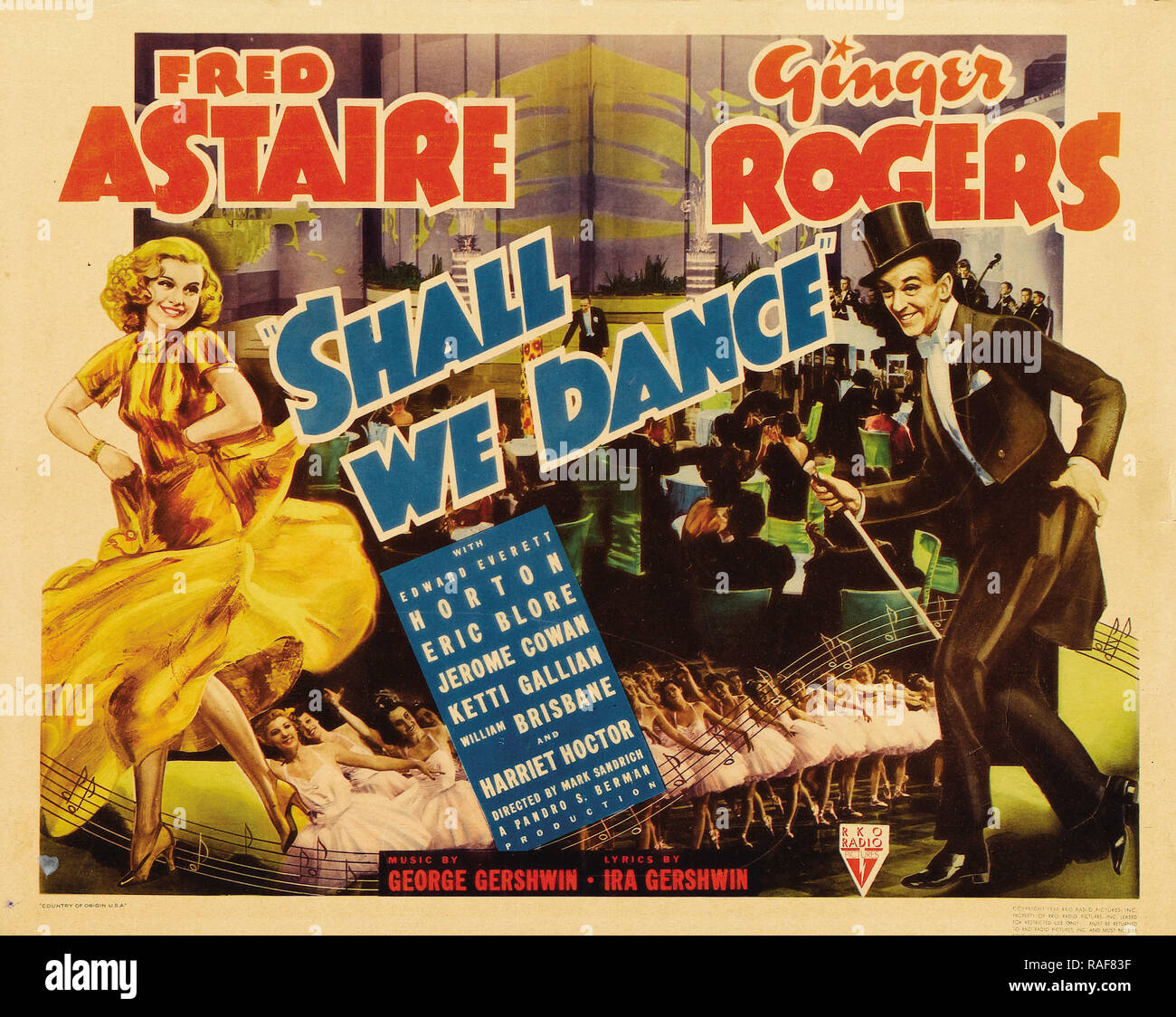 Shall We Dance (RKO, 1937). Title Lobby Card, Poster / Lobby Card  Fred Astaire, Ginger Rogers  File Reference # 33636 838THA Stock Photo