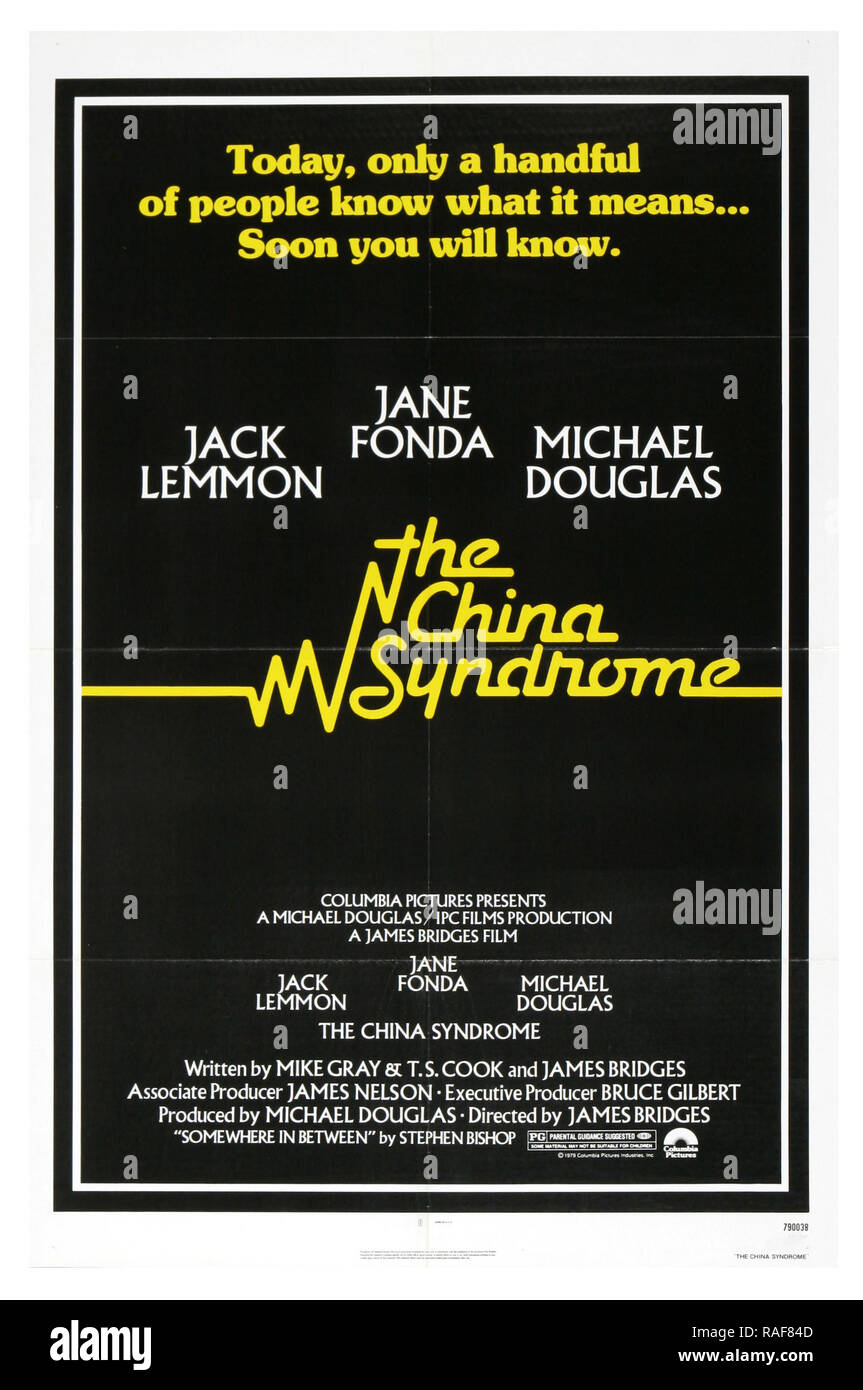 The China Syndrome (Columbia, 1979), Poster  Jack Lemmon, Jane Fonda, Michael Douglas  File Reference # 33636 849THA Stock Photo