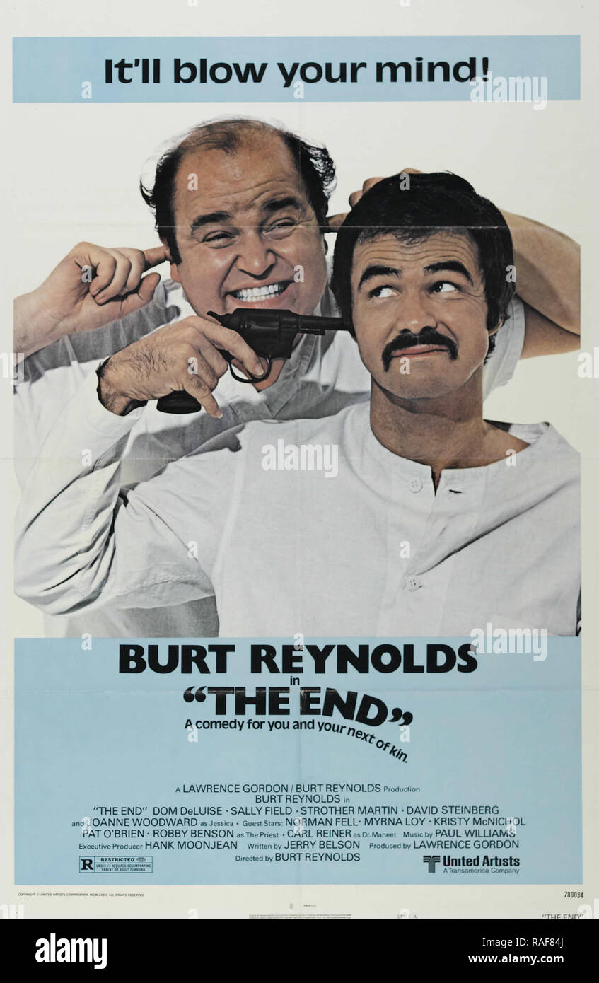 The End (United Artists, 1978), Poster  Burt Reynolds, Dom DeLuise  File Reference # 33636 853THA Stock Photo