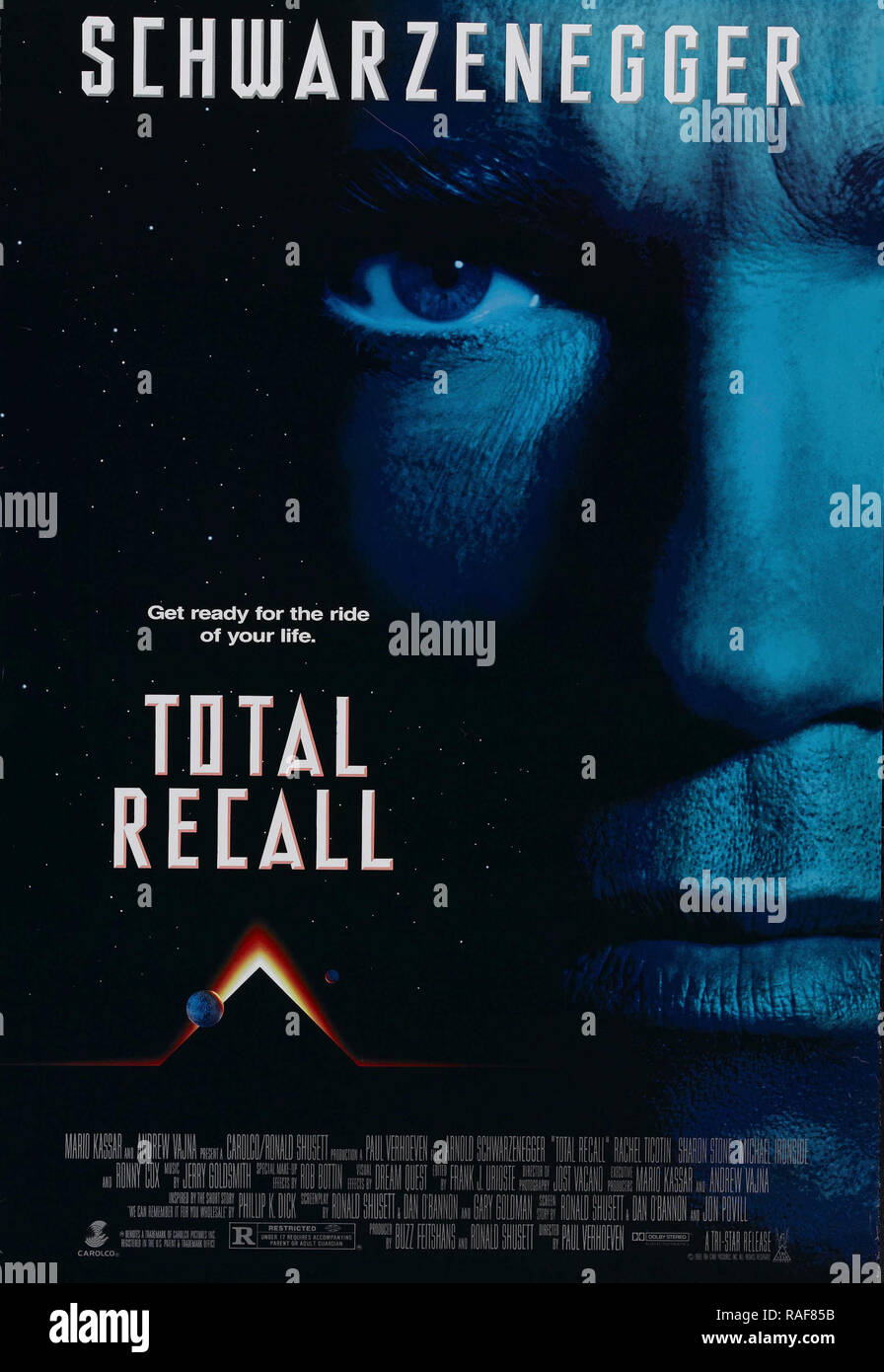 Total Recall (Tri Star Pictures, 1990), Poster  Arnold Schwarzenegger  File Reference # 33636 870THA Stock Photo