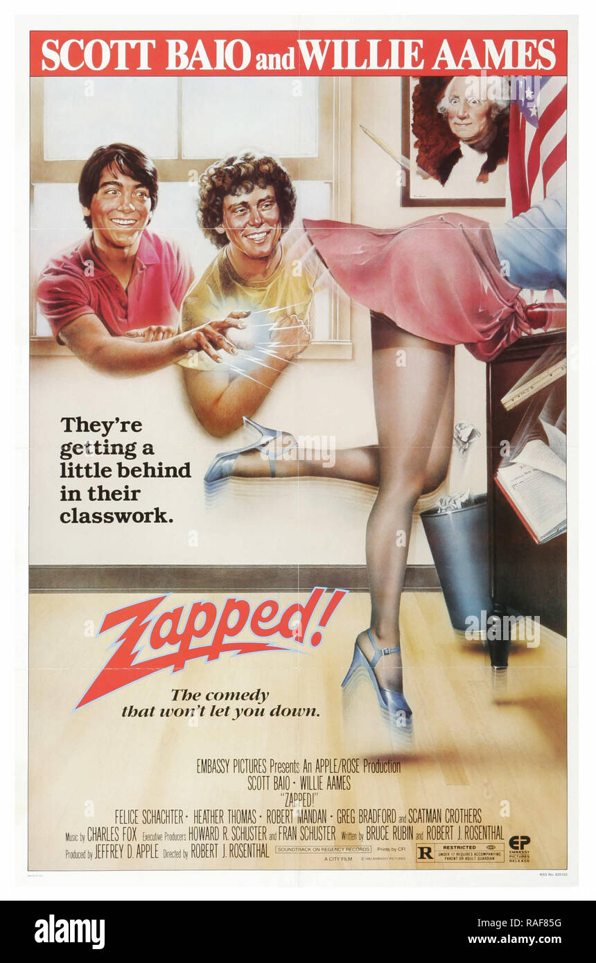 Zapped! (Embassy Pictures, 1982), Poster Scott Baio, Willie Ames File  Reference # 33636 874THA Stock Photo - Alamy, image size:860x1390