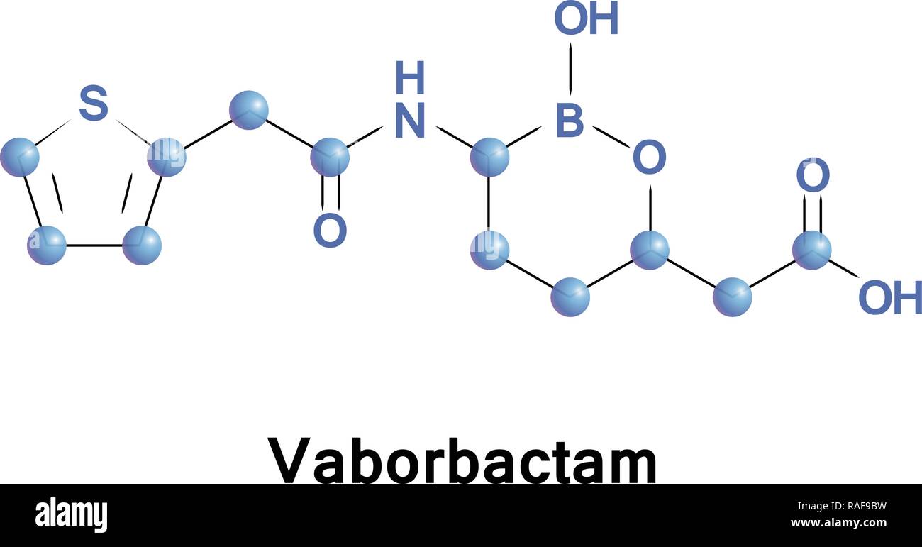 Vaborbactam beta-lactamase inhibitor Stock Vector