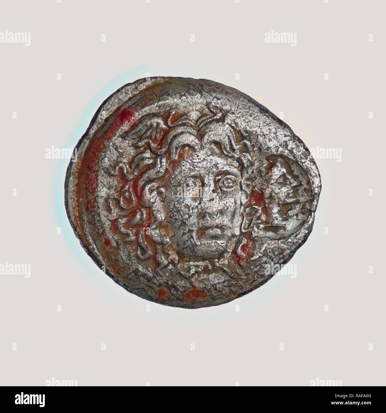 Drachm, Gortyna, Crete, 3rd century B.C, Silver, 0.0045 kg (0.0099 lb.). Reimagined by Gibon. Classic art with a reimagined Stock Photo