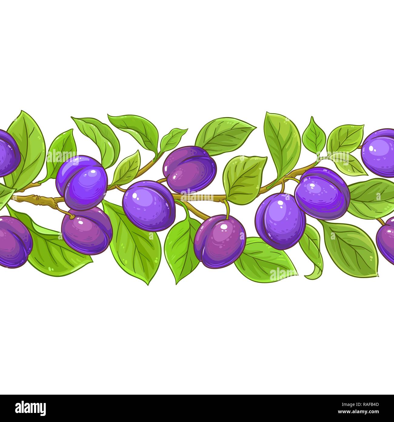 plum vector pattern on white background Stock Vector