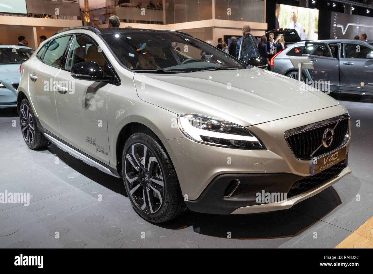 BRUSSELS - JAN 19, 2017: New Volvo V40 Cross Country car presented at the Brussels Autosalon Motor Show. Stock Photo