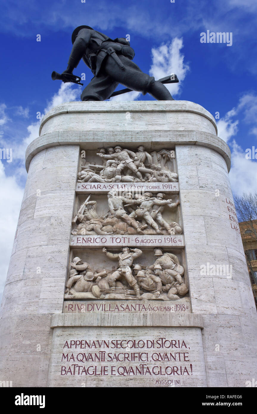 Monumento al Bersagliere memorial in Rome, Italy Stock Photo